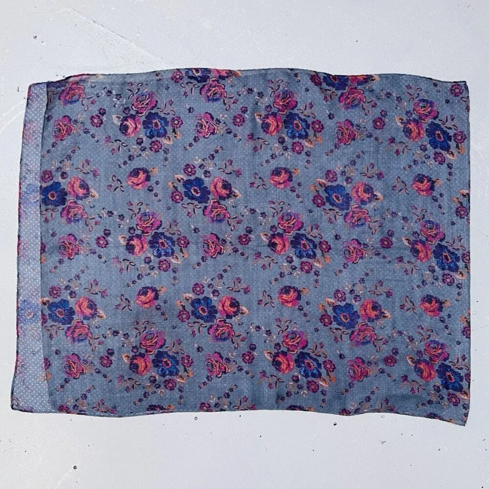 Pink‎ Scarf Floral Flower Power Rectangle 26 X 67.5 Inches Accessory Multicolor